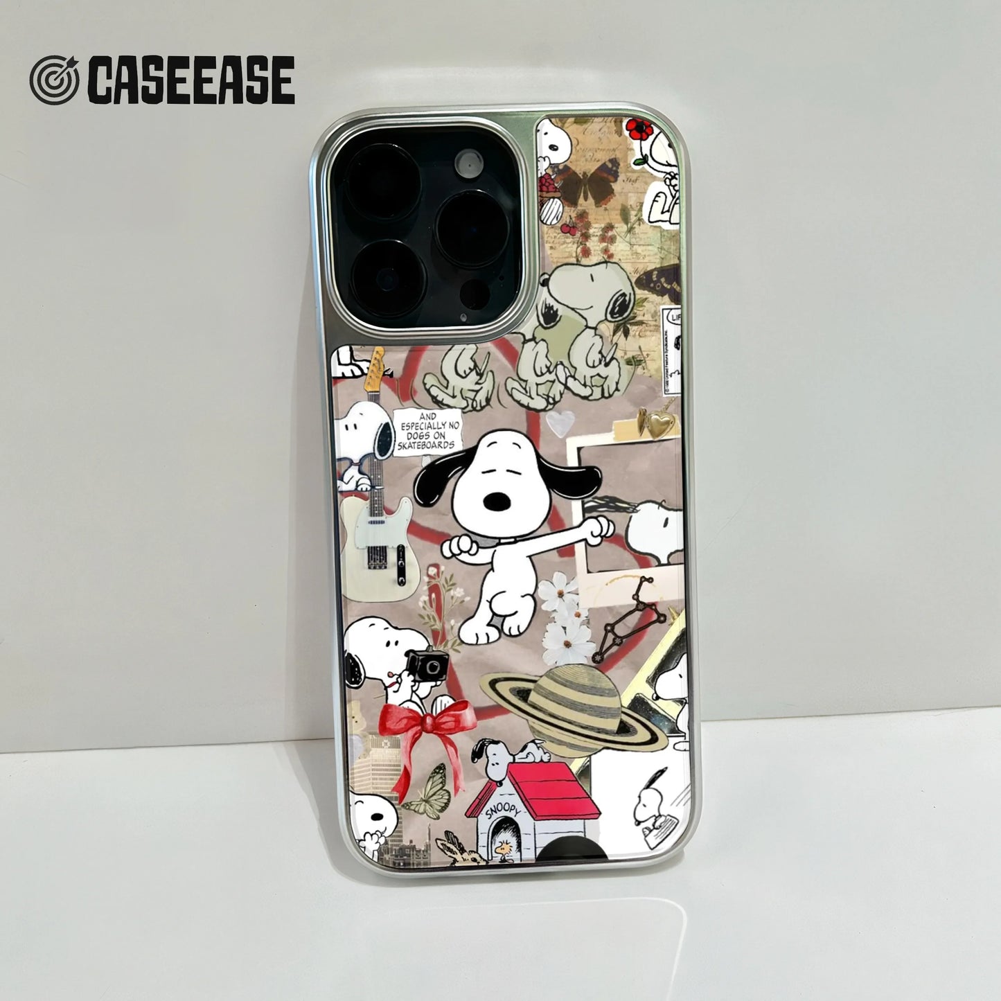 Funda para teléfono con collage de Snoopy: diseño divertido y original