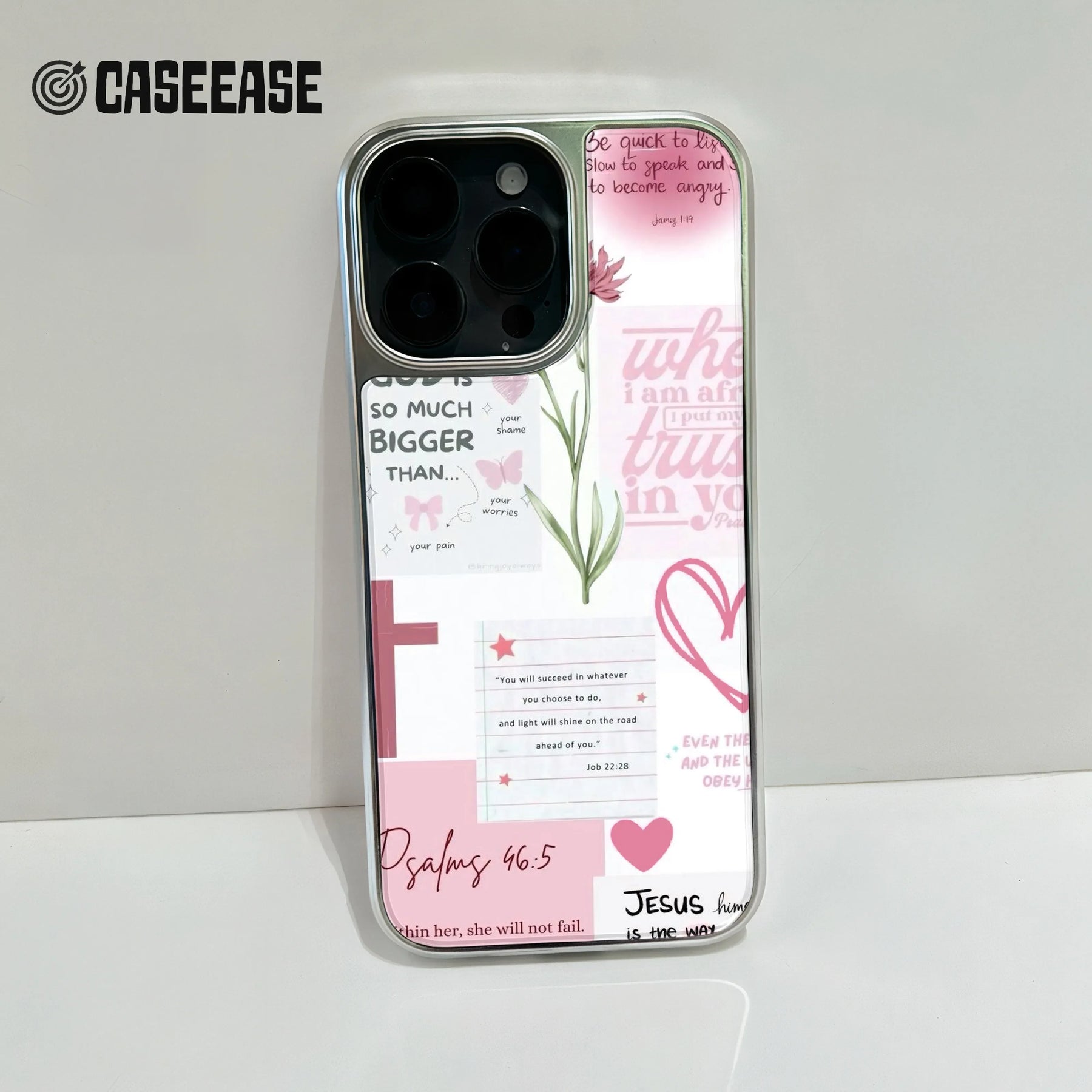 Holographic Chrome Phone Case - Faith Inspired Design