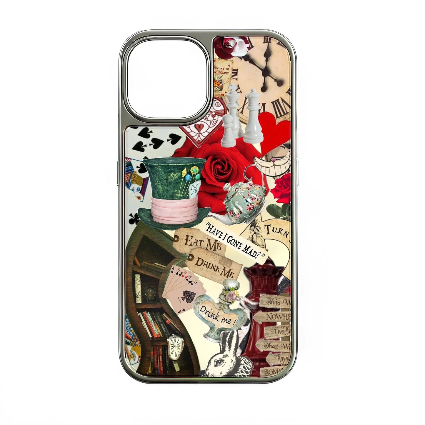 Holographic Chrome Phone Case - Wonderland Inspired Design