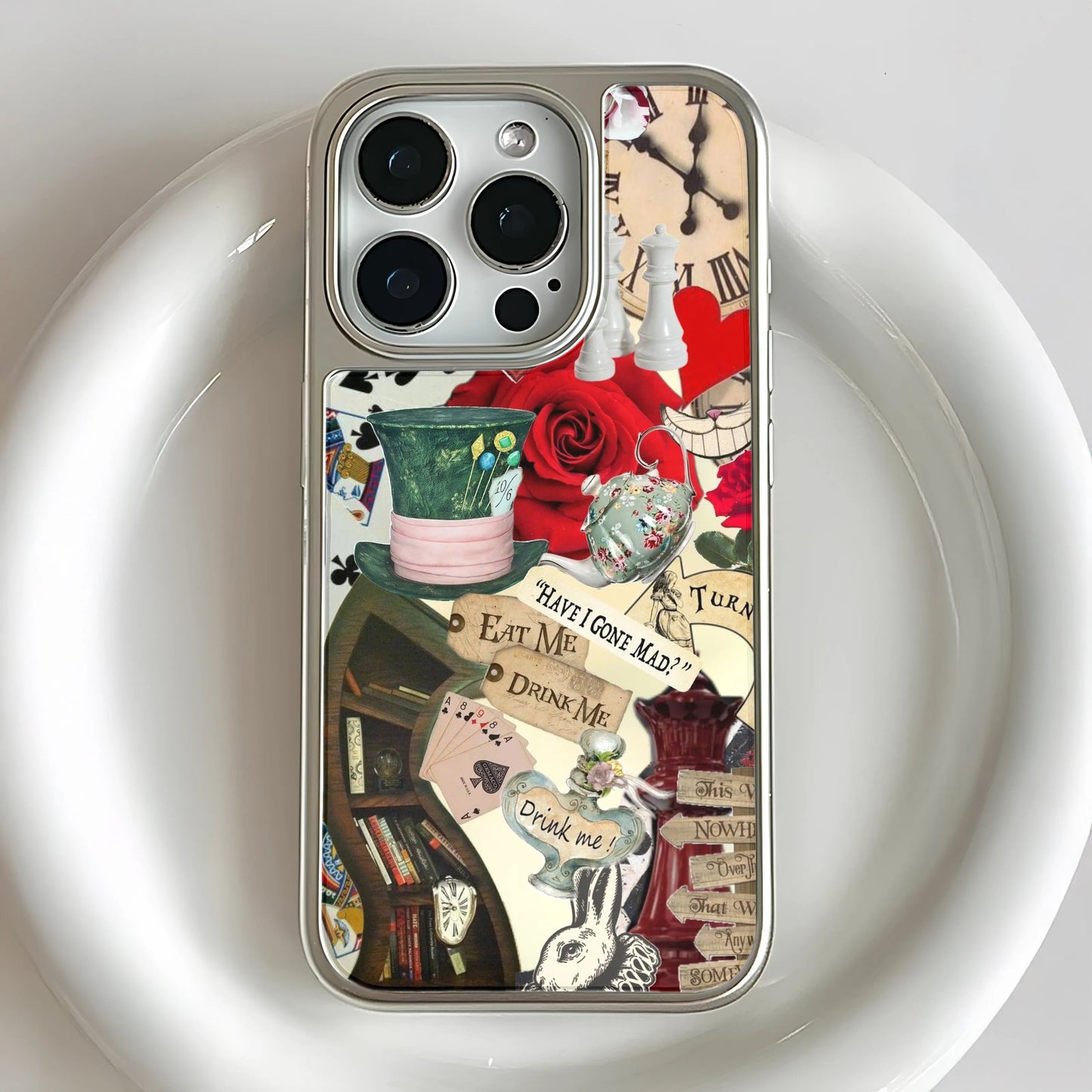 Holographic Chrome Phone Case - Wonderland Inspired Design