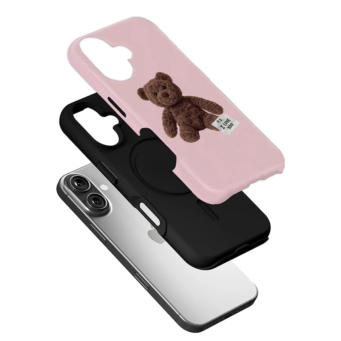 Bonita funda para teléfono con osito de peluche