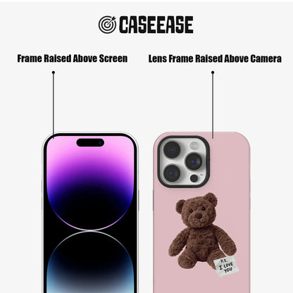 Bonita funda para teléfono con osito de peluche