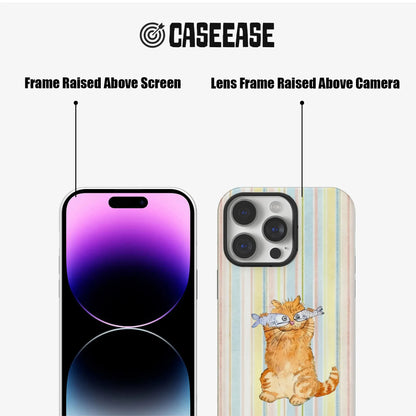 Cute Cat with Fish Phone Case