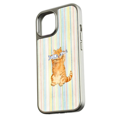 Funda holográfica cromada con diseño de gato - Adorable diseño de pez