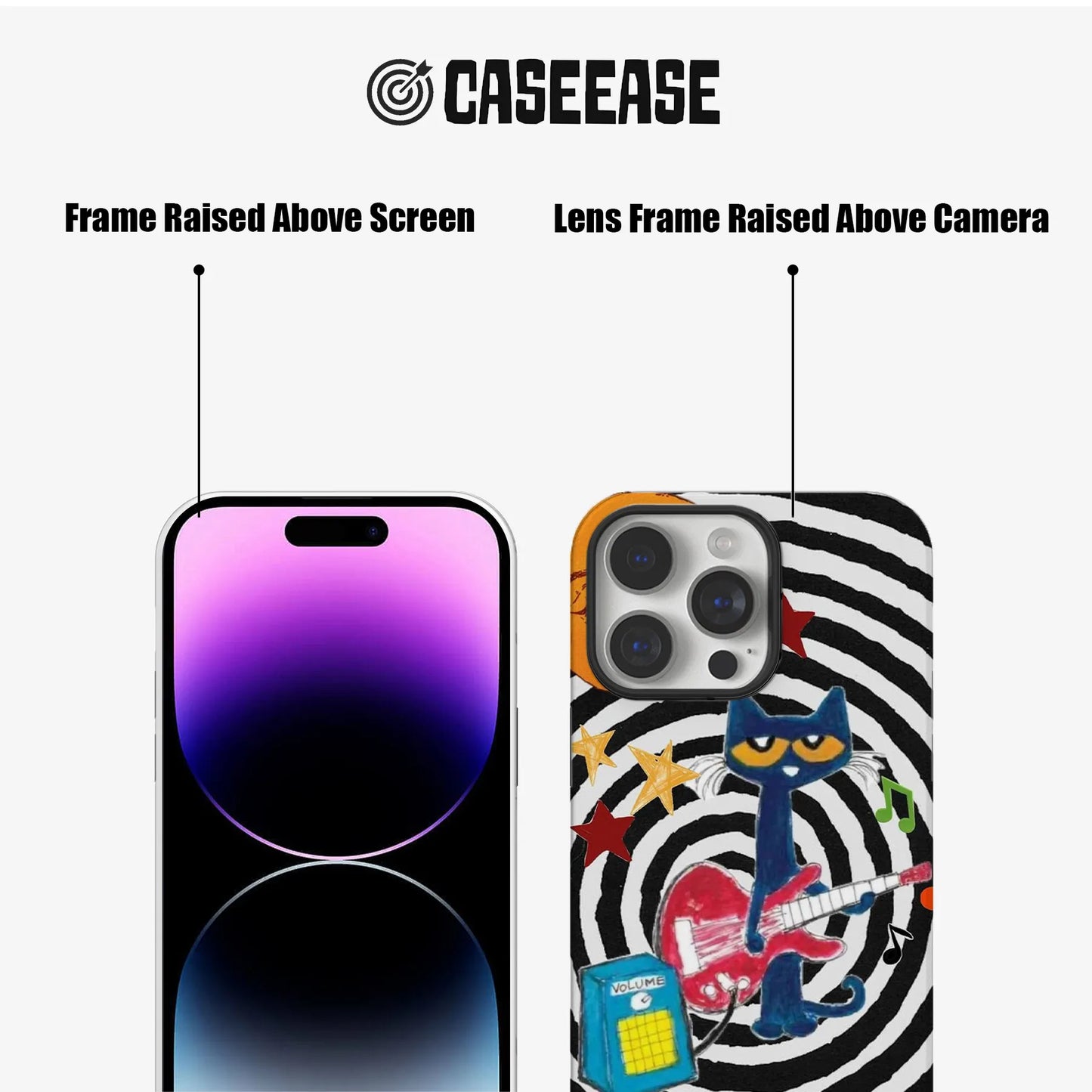 Funda para teléfono Rockstar Cat: colorida y divertida