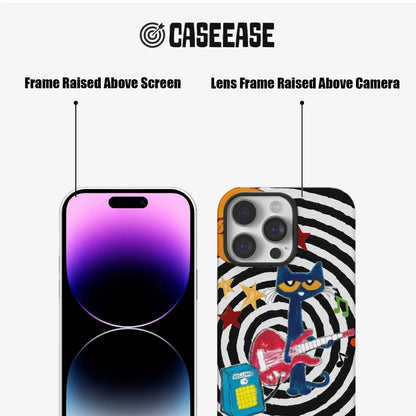 Funda para teléfono Rockstar Cat: colorida y divertida