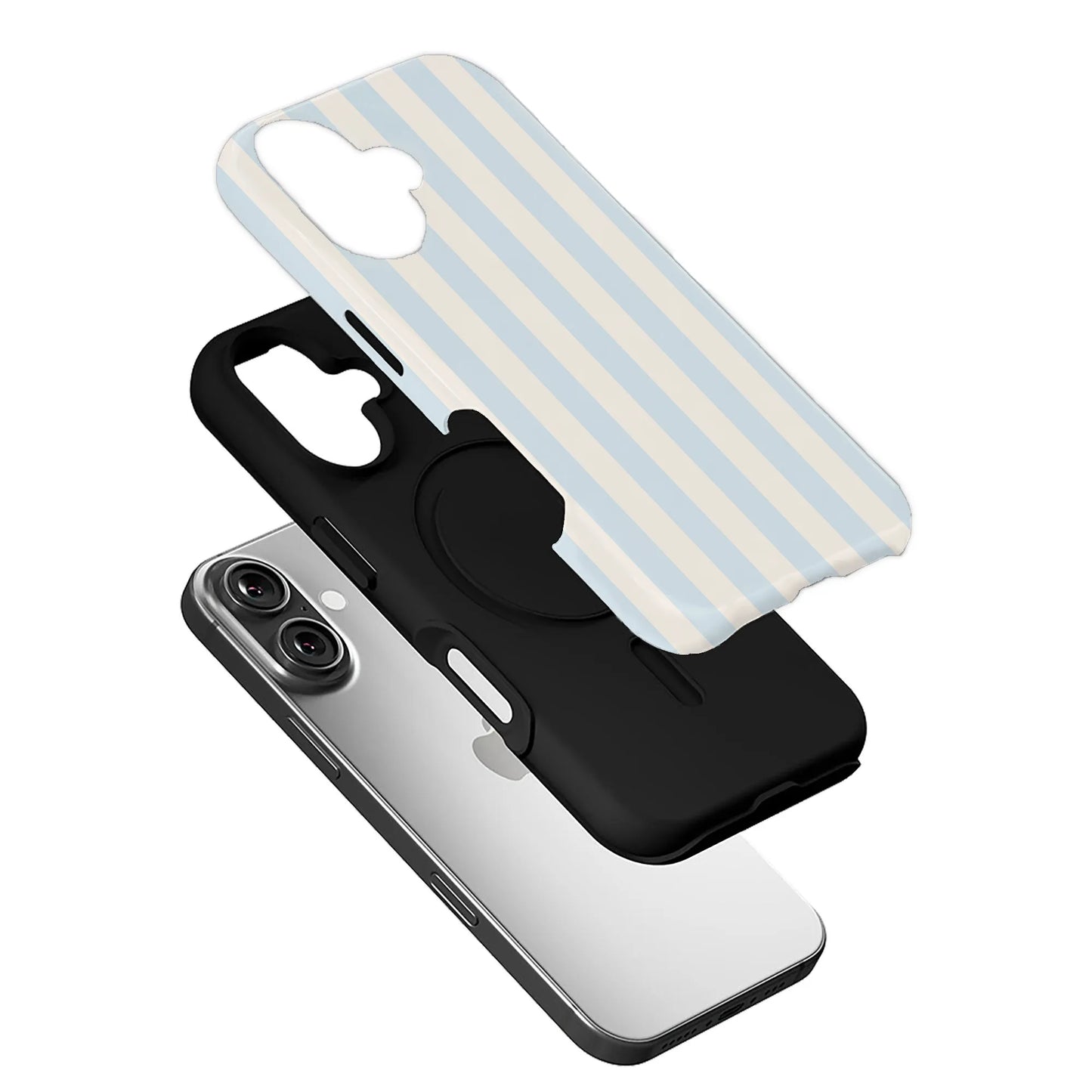 Elegante funda para teléfono con rayas azules