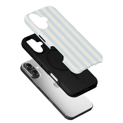 Elegante funda para teléfono con rayas azules