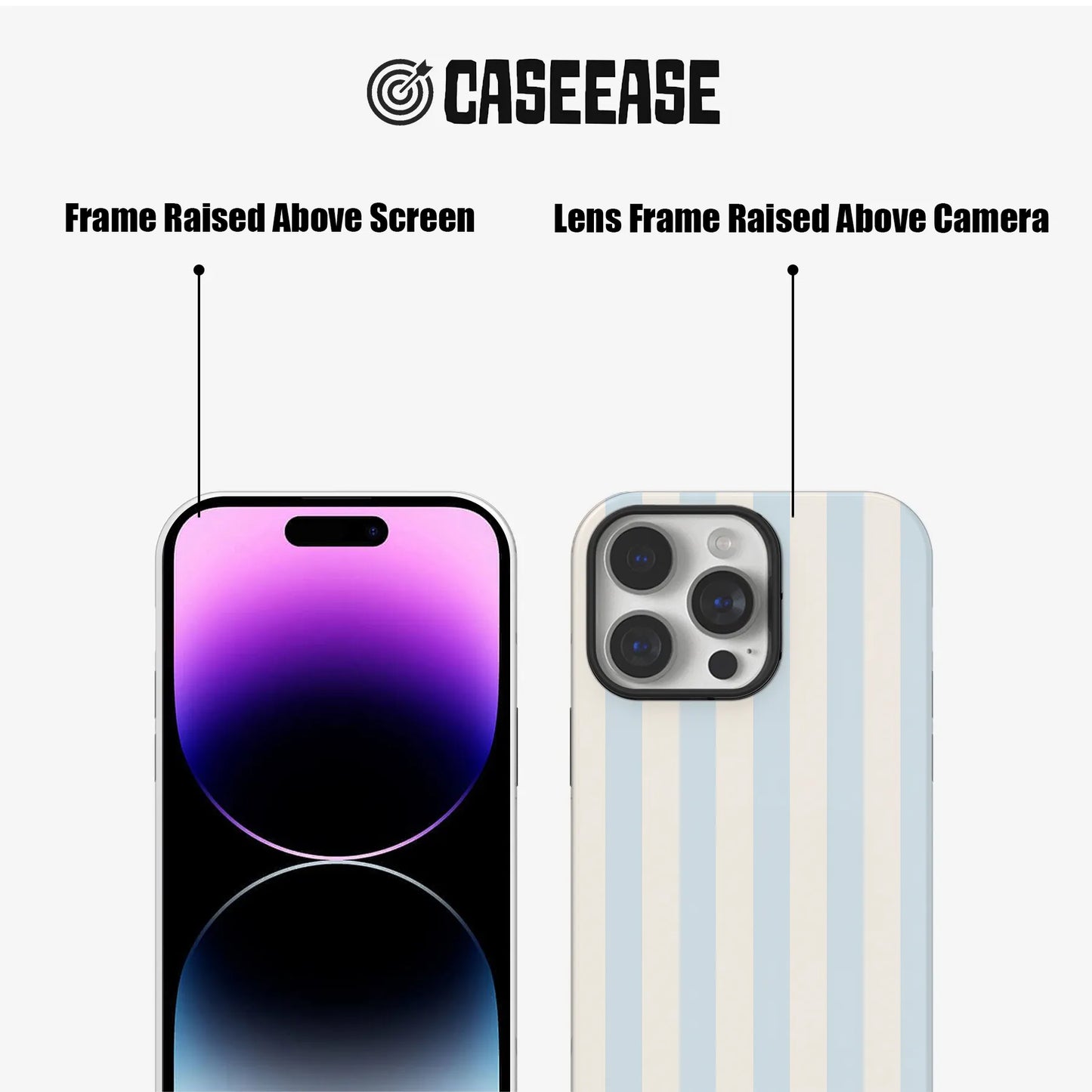 Elegante funda para teléfono con rayas azules