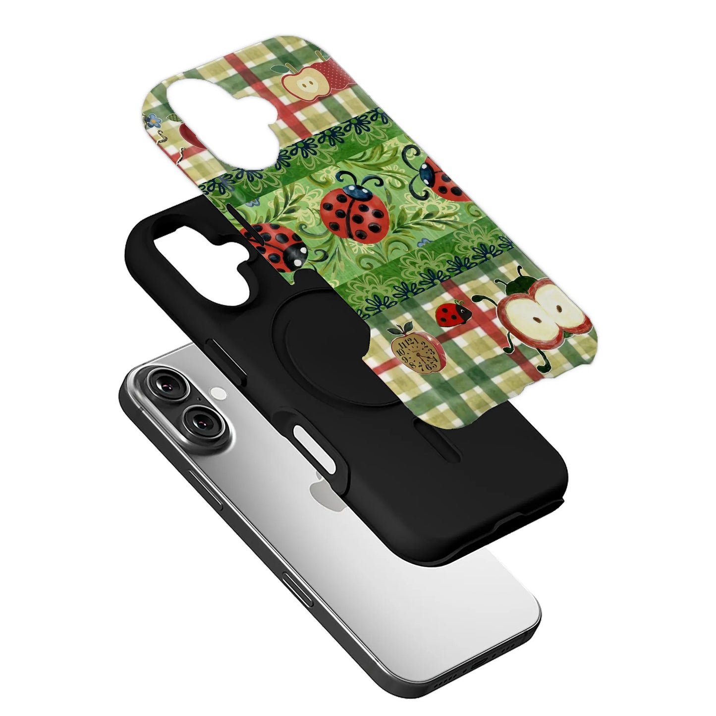 Ladybug and Apple Pattern Phone Case