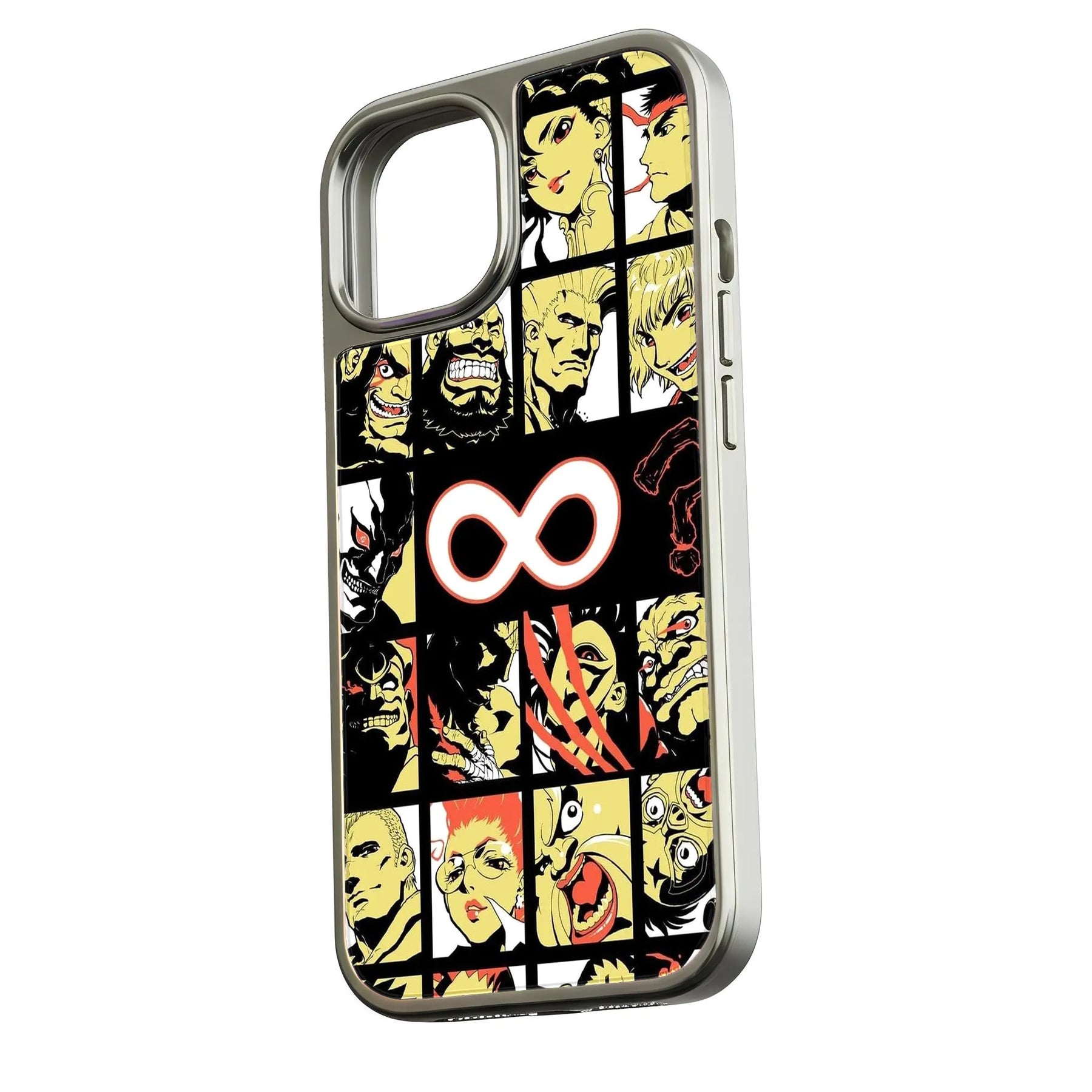 Funda holográfica cromada para teléfono - Diseño de personajes retro