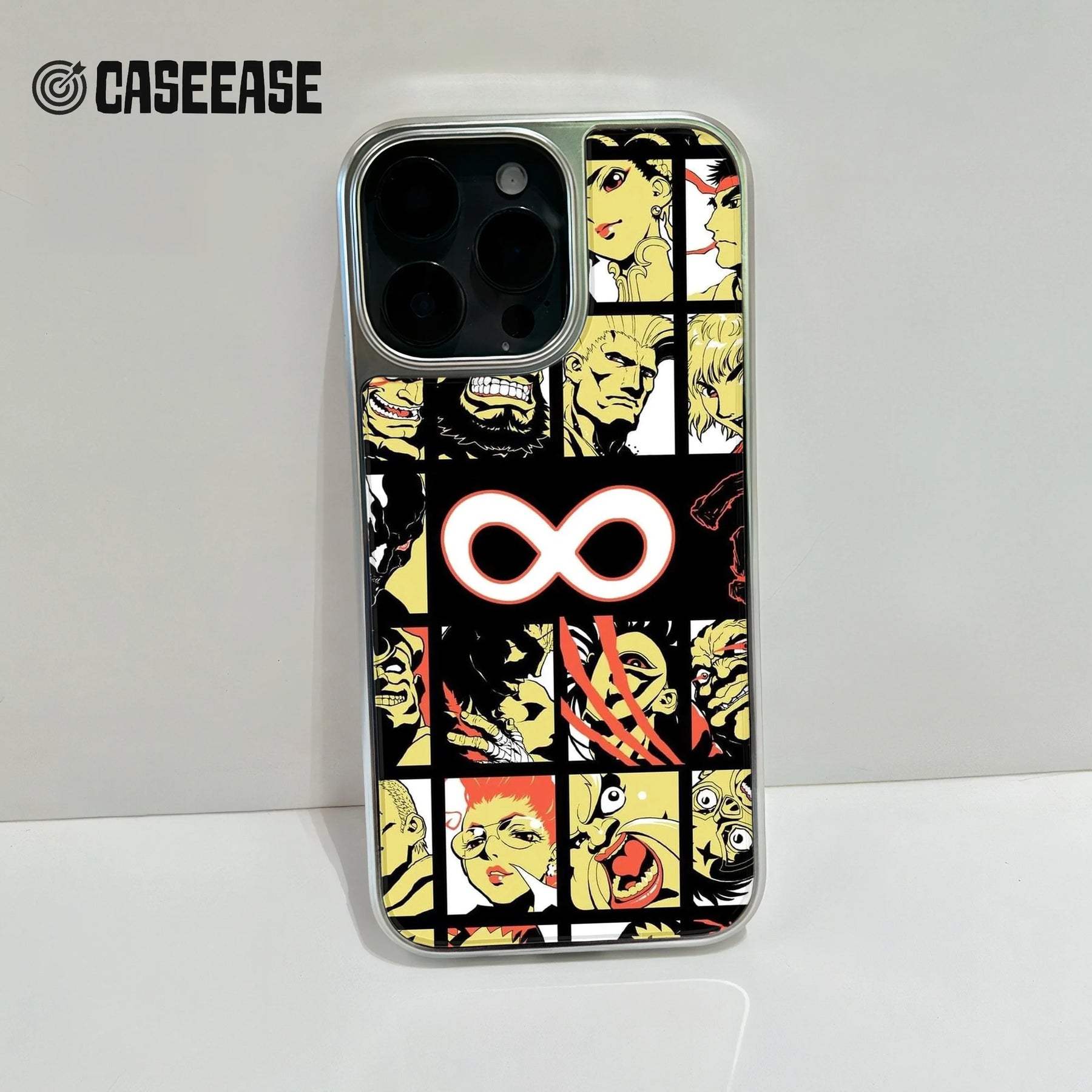 Funda holográfica cromada para teléfono - Diseño de personajes retro