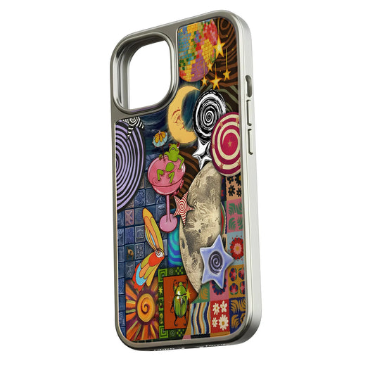 Holographic Chrome Phone Case - Colorful Funky Patterns