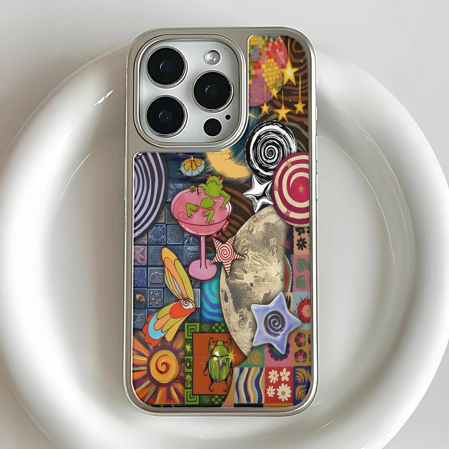 Funda holográfica cromada para teléfono: diseños coloridos y divertidos