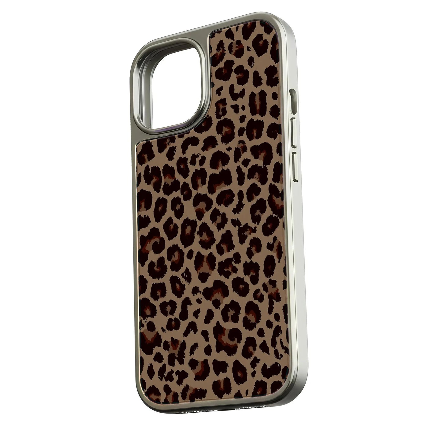 Holographic Chrome Leopard Phone Case for iPhone 15 Pro - Wild Animal Print