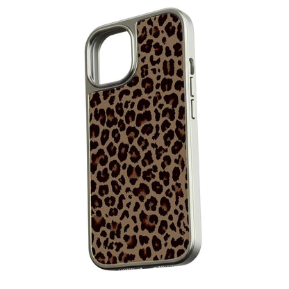Holographic Chrome Leopard Phone Case for iPhone 15 Pro - Wild Animal Print