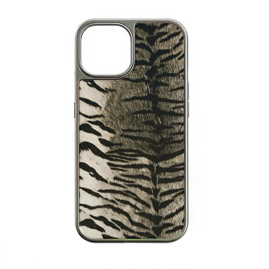 Holographic Chrome Tiger Stripes Phone Case - Wild Feline Design