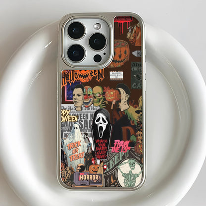 Holographic Chrome Halloween Phone Case - Spooky Vibes & Festive Design