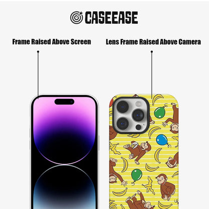 Funda para teléfono con diseño de plátano de Curious George