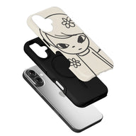 Artistic Girl Phone Case with Flower Design