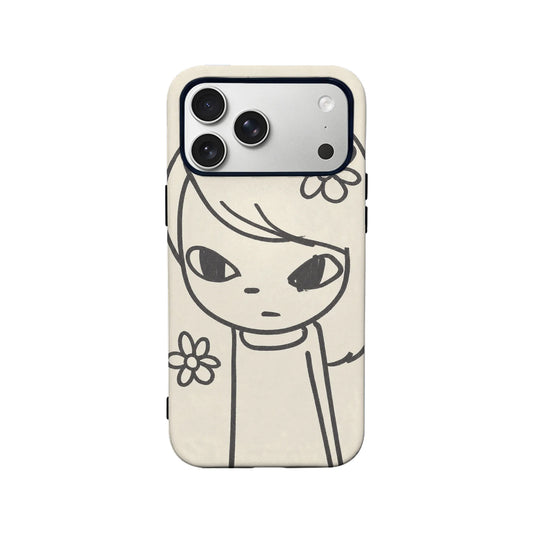 Artistic Girl Phone Case with Flower Design