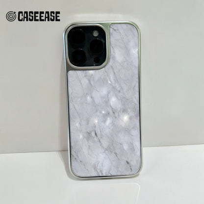 Holographic Chrome Phone Case for iPhone 15 Pro - Marble Effect & Metallic Finish