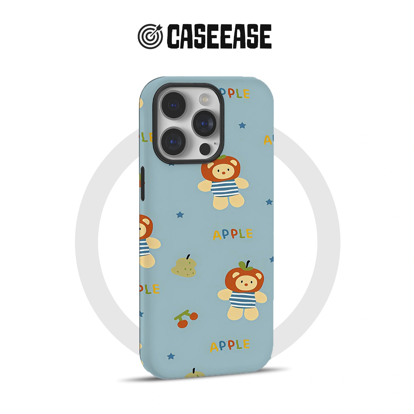 Apple Bear Phone Case – Adorable Fruit and Cartoon Design