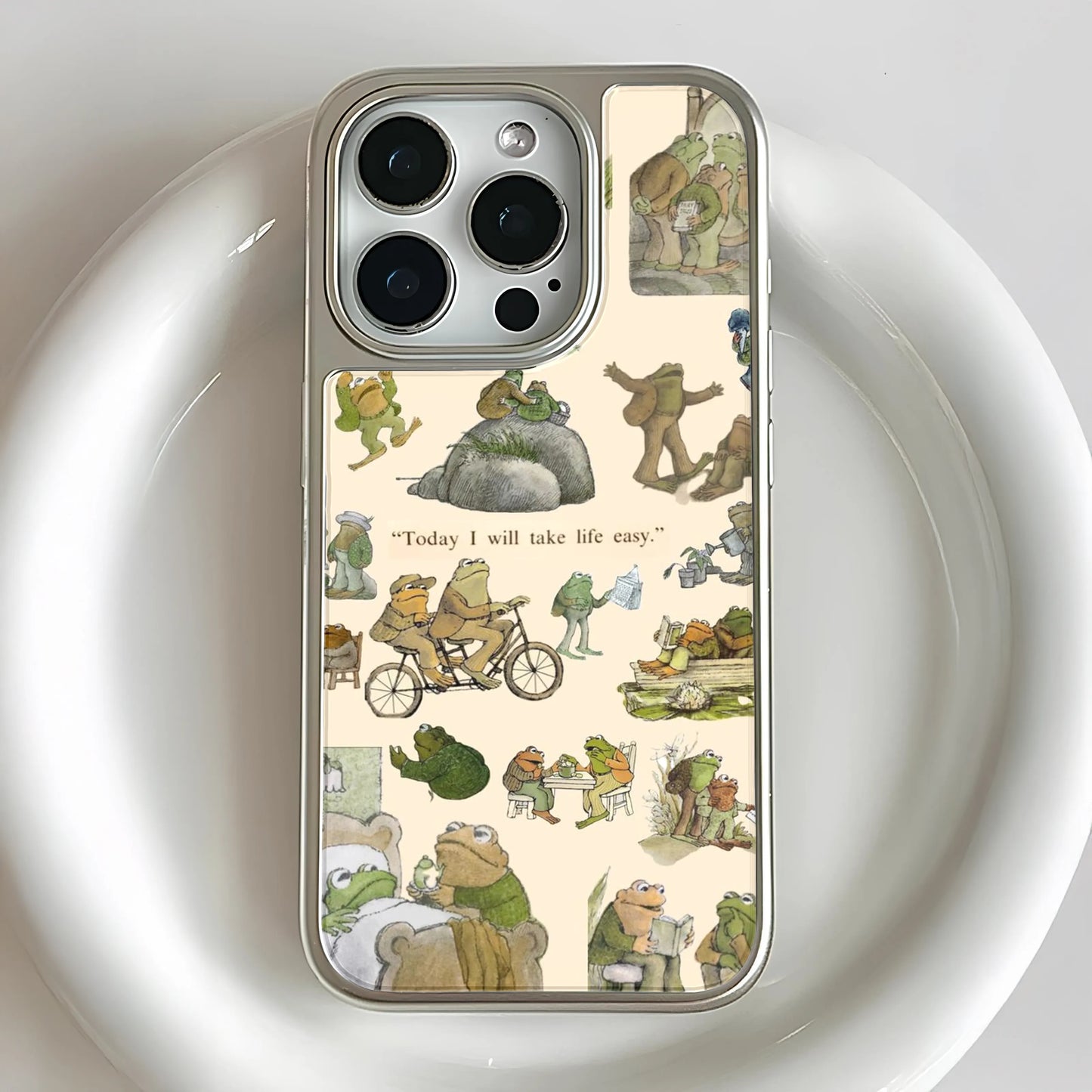 Funda holográfica cromada con diseño de rana para teléfono - Estilo de vida relajado