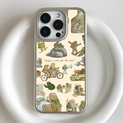 Funda holográfica cromada con diseño de rana para teléfono - Estilo de vida relajado