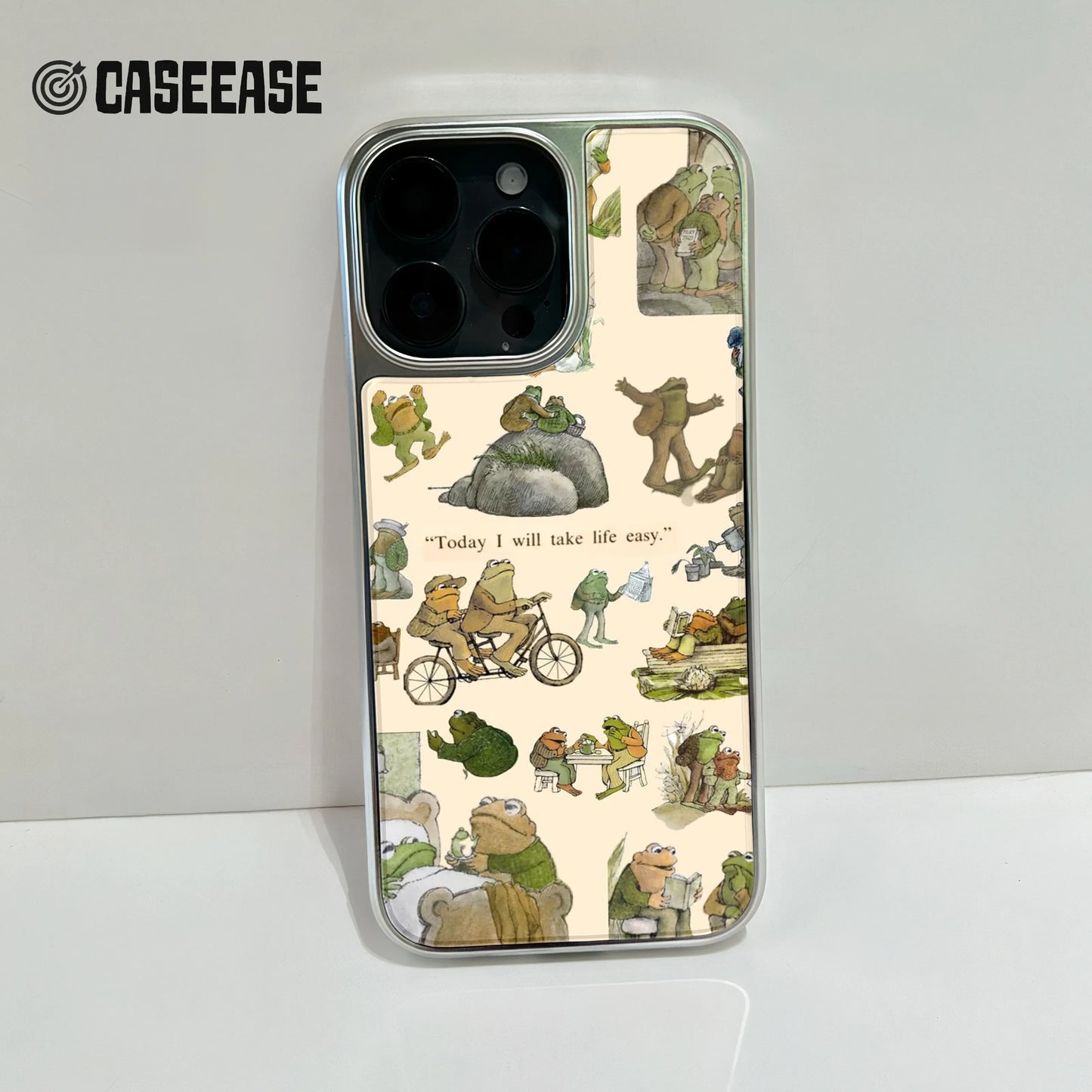 Funda holográfica cromada con diseño de rana para teléfono - Estilo de vida relajado