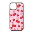 Funda para teléfono con diseño de flor de cerezo: vibrante diseño de cereza sobre fondo rosa suave