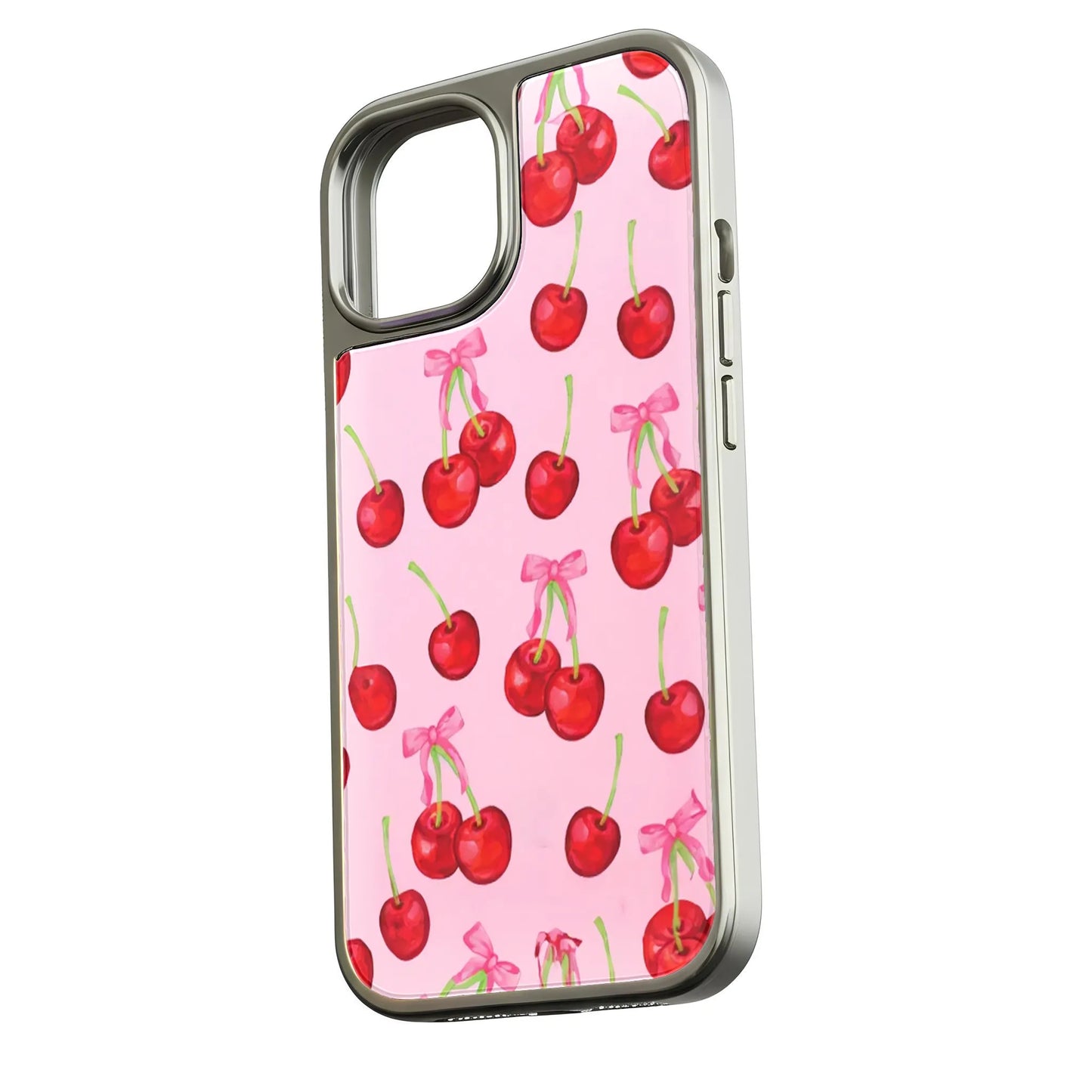 Funda para teléfono con diseño de flor de cerezo: vibrante diseño de cereza sobre fondo rosa suave