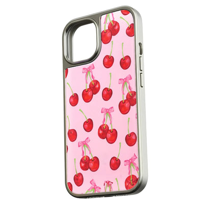 Funda para teléfono con diseño de flor de cerezo: vibrante diseño de cereza sobre fondo rosa suave