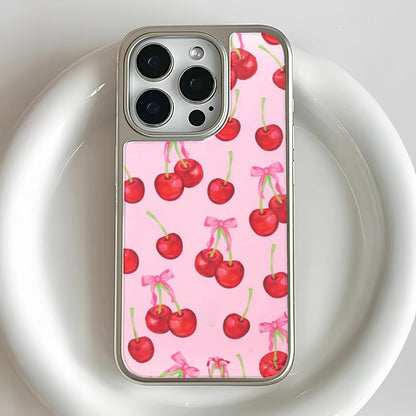 Funda para teléfono con diseño de flor de cerezo: vibrante diseño de cereza sobre fondo rosa suave