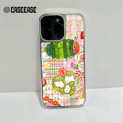 Holographic Chrome Caterpillar Phone Case - Colorful Design & Playful Art