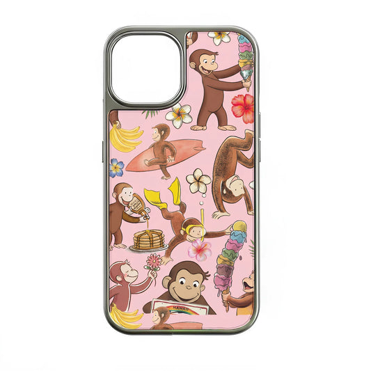 Holographic Chrome Curious Monkey Phone Case - Fun and Vibrant Design