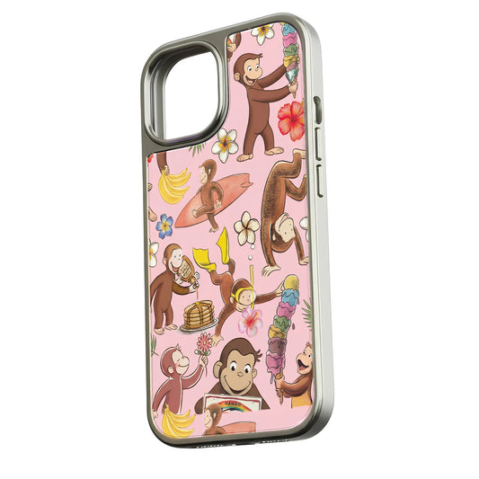 Holographic Chrome Curious Monkey Phone Case - Fun and Vibrant Design