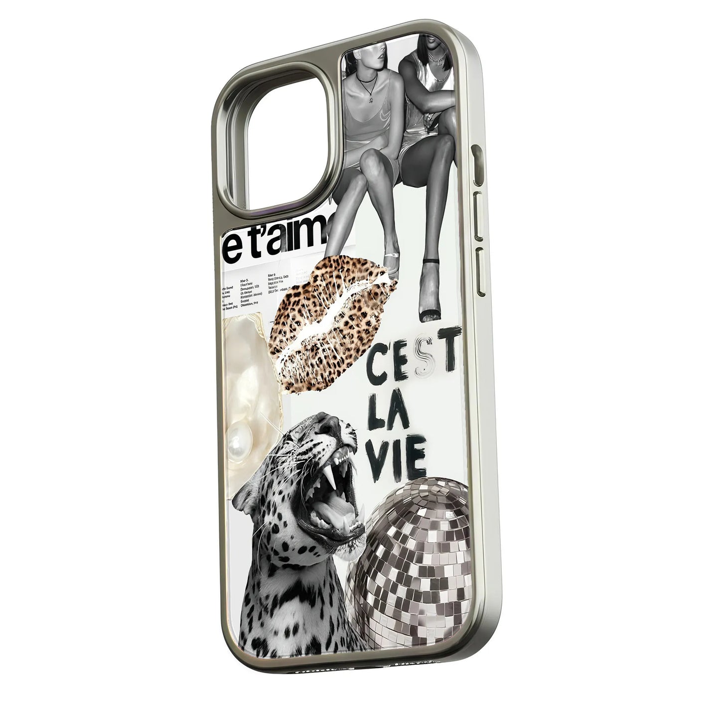 Holographic Chrome Phone Case - Wild Style Collage Design
