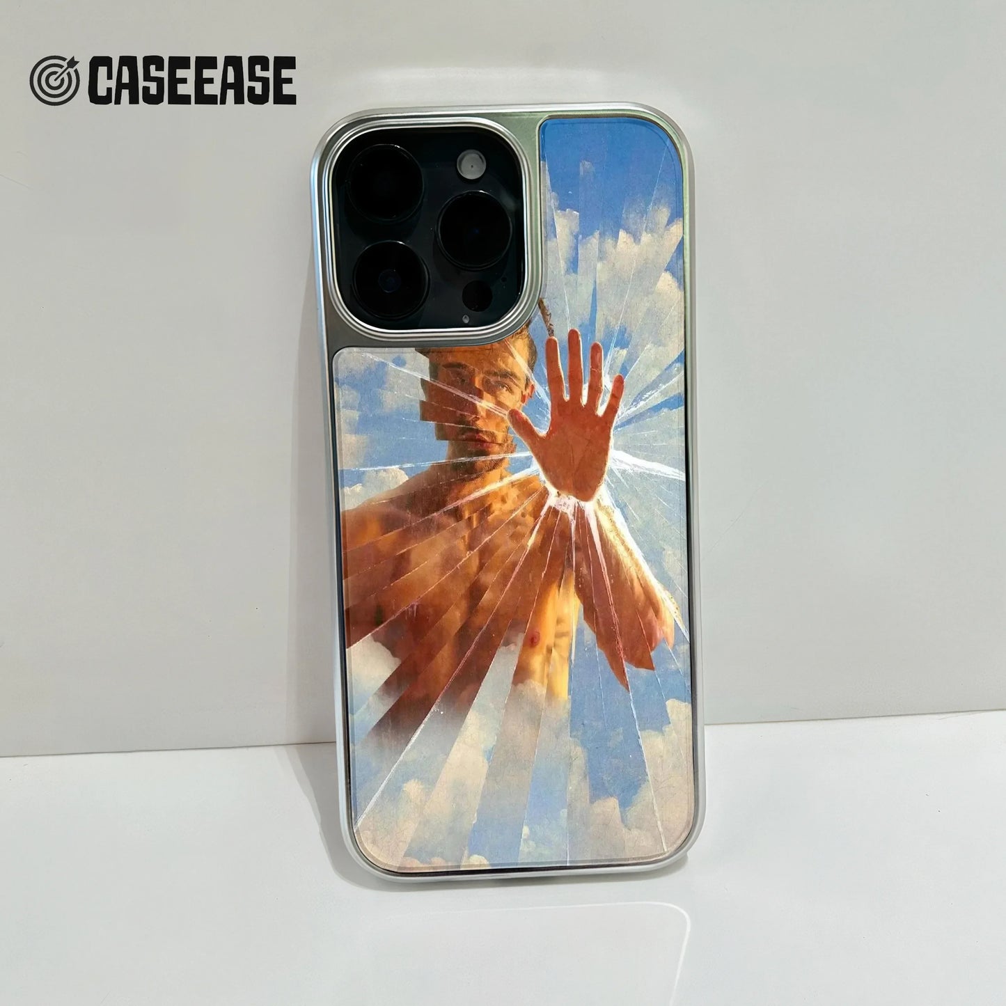 Holographic Chrome Phone Case for iPhone 14 - Reflective Art Effect