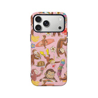 Funda para teléfono colorida de Curious George