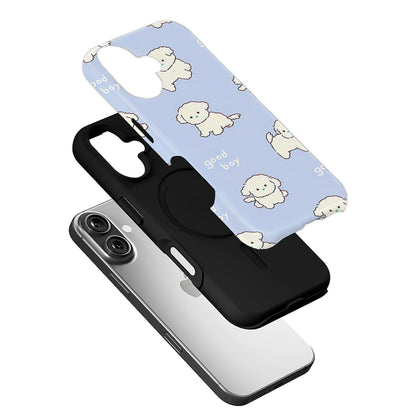 Adorable Puppy Phone Case – "Good Boy" Cartoon Design