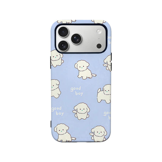 Adorable Puppy Phone Case – "Good Boy" Cartoon Design