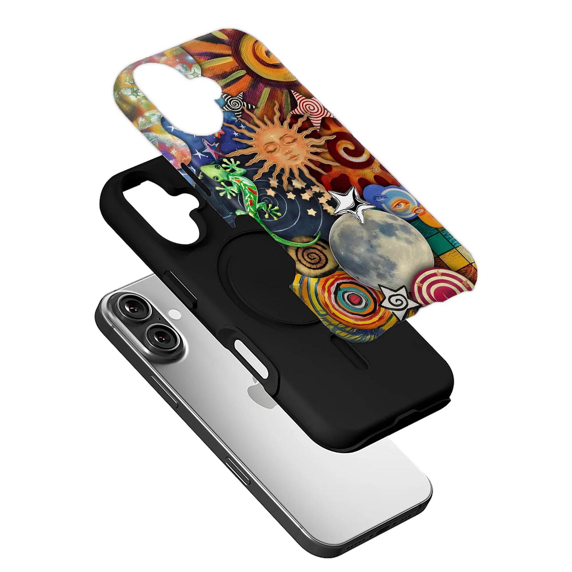 Colorful Cosmic Sun iphone 16 phone case