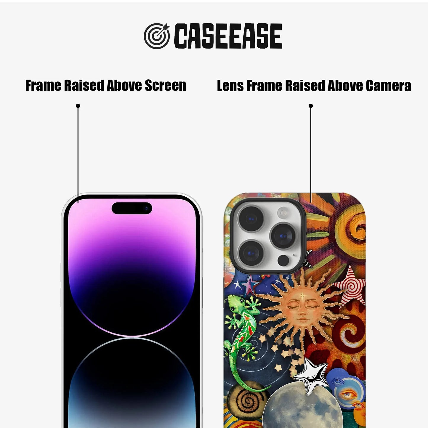 Colorful Cosmic Sun iphone 16 phone case