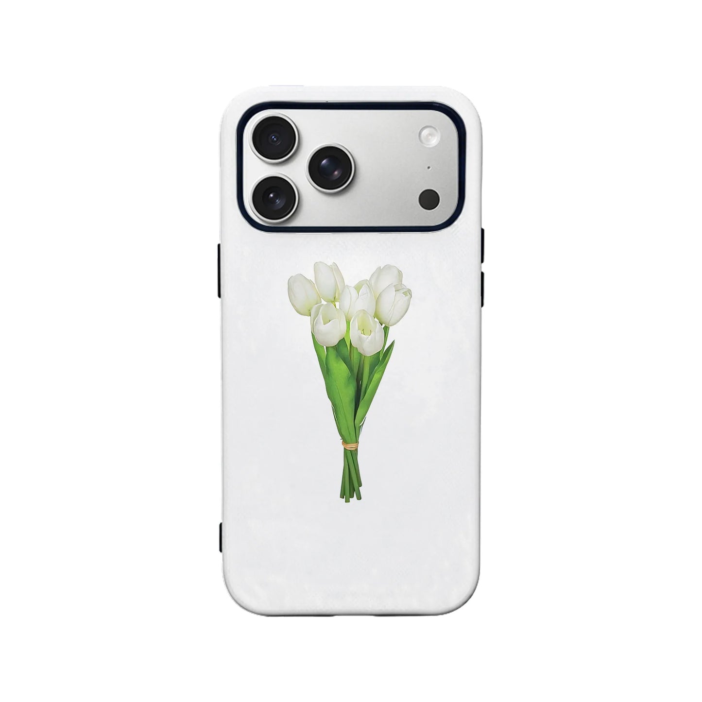 Elegant White Tulip Phone Case – Minimalist Floral Design