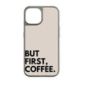 Holographic Chrome Coffee Quote Phone Case - Stylish & Modern