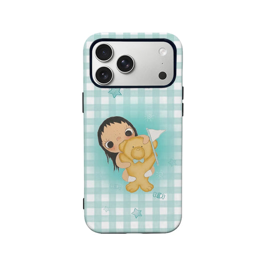Cute Girl with Teddy Bear Phone Case