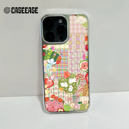 Holographic Chrome Phone Case - Whimsical Garden Design