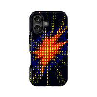 Funda para teléfono con explosión de arte pop retro: estética de píxeles vibrantes 