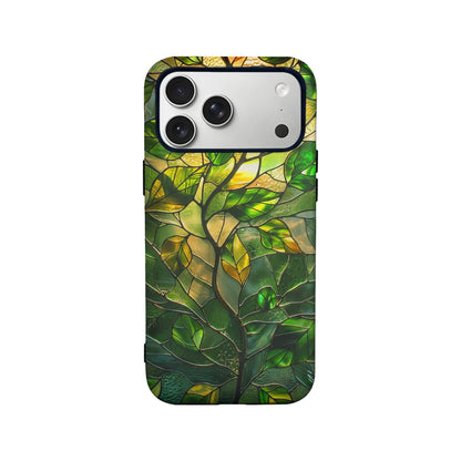 Stained Glass Leaf Phone Case